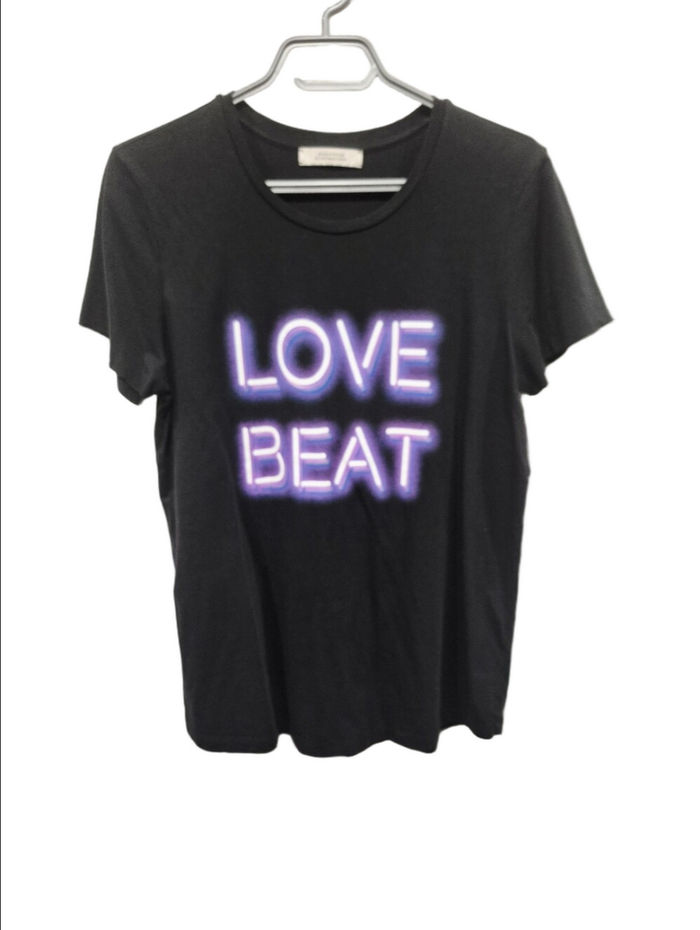 Dorothee Schumacher Black "Love Beat" Neon Graphic T-Shirt - Size 4/L